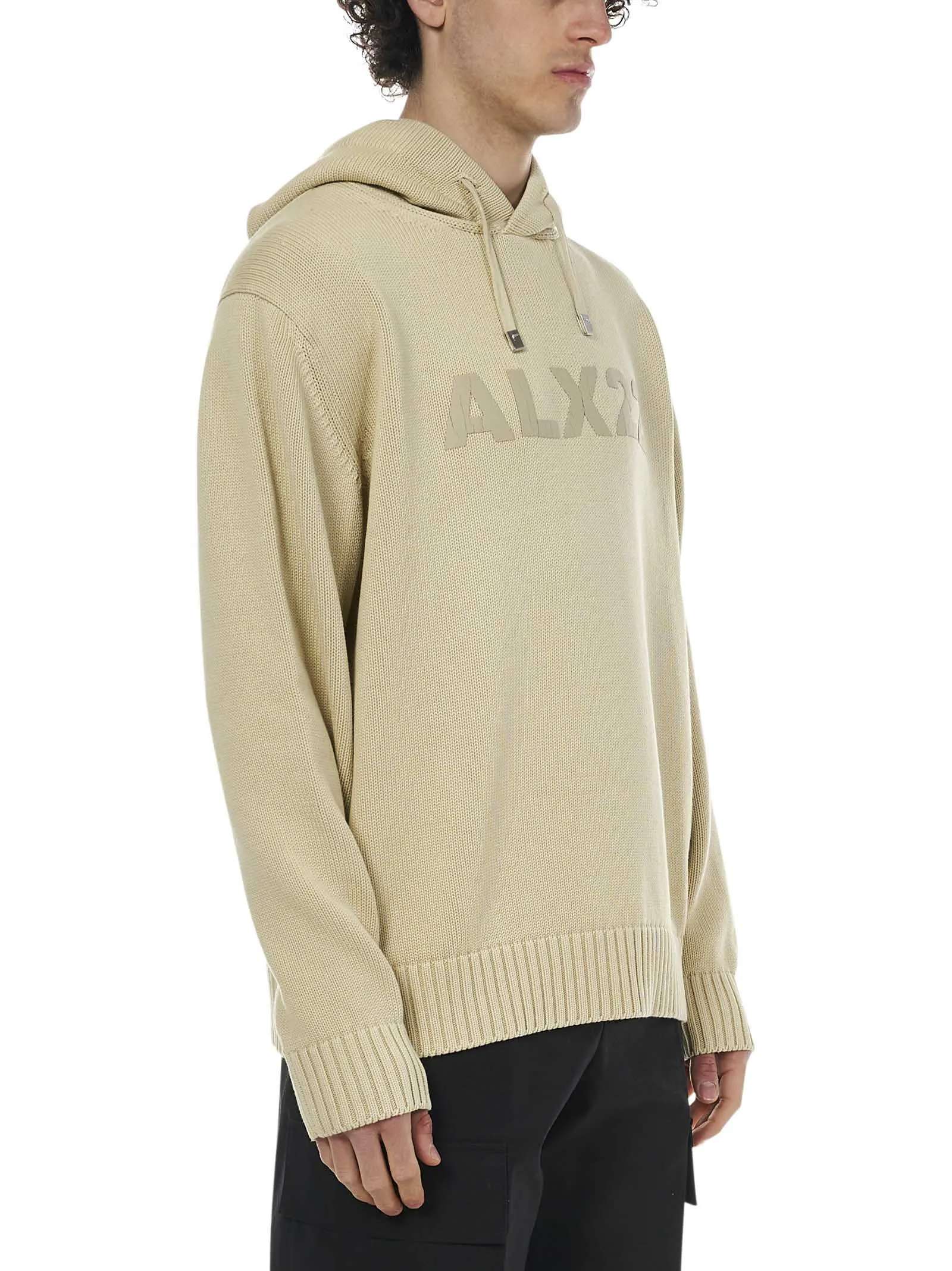 1017 ALYX 9SM Logo Printed Drawstring Knitted Hoodie