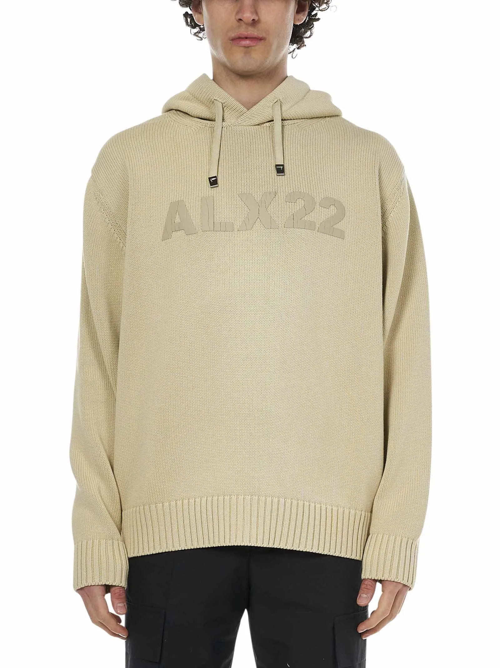 1017 ALYX 9SM Logo Printed Drawstring Knitted Hoodie