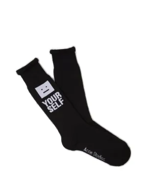 Acne Studios Logo Graphic Printed Socks