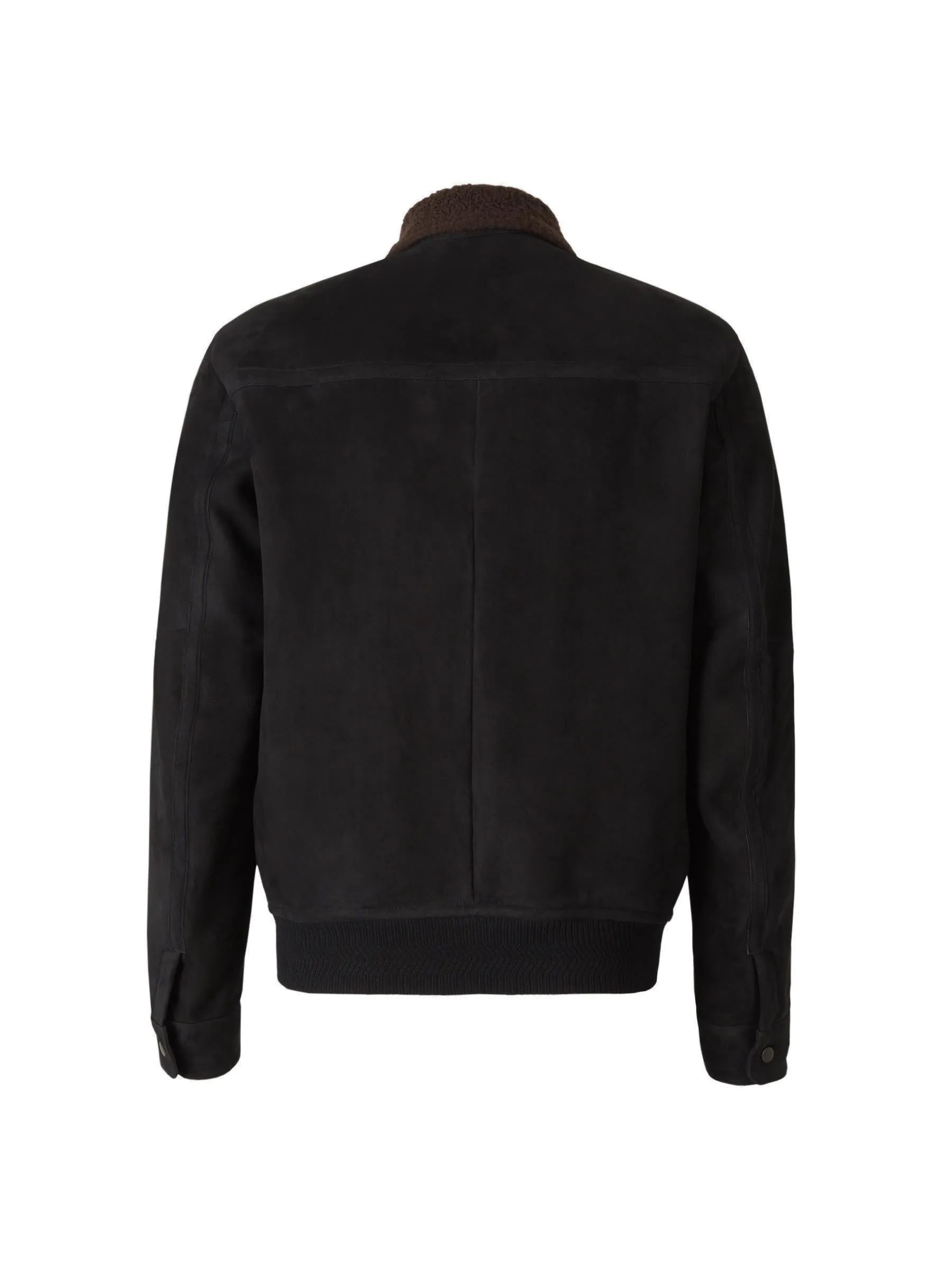 Ajmone Suede Zipped Bomber Jacket