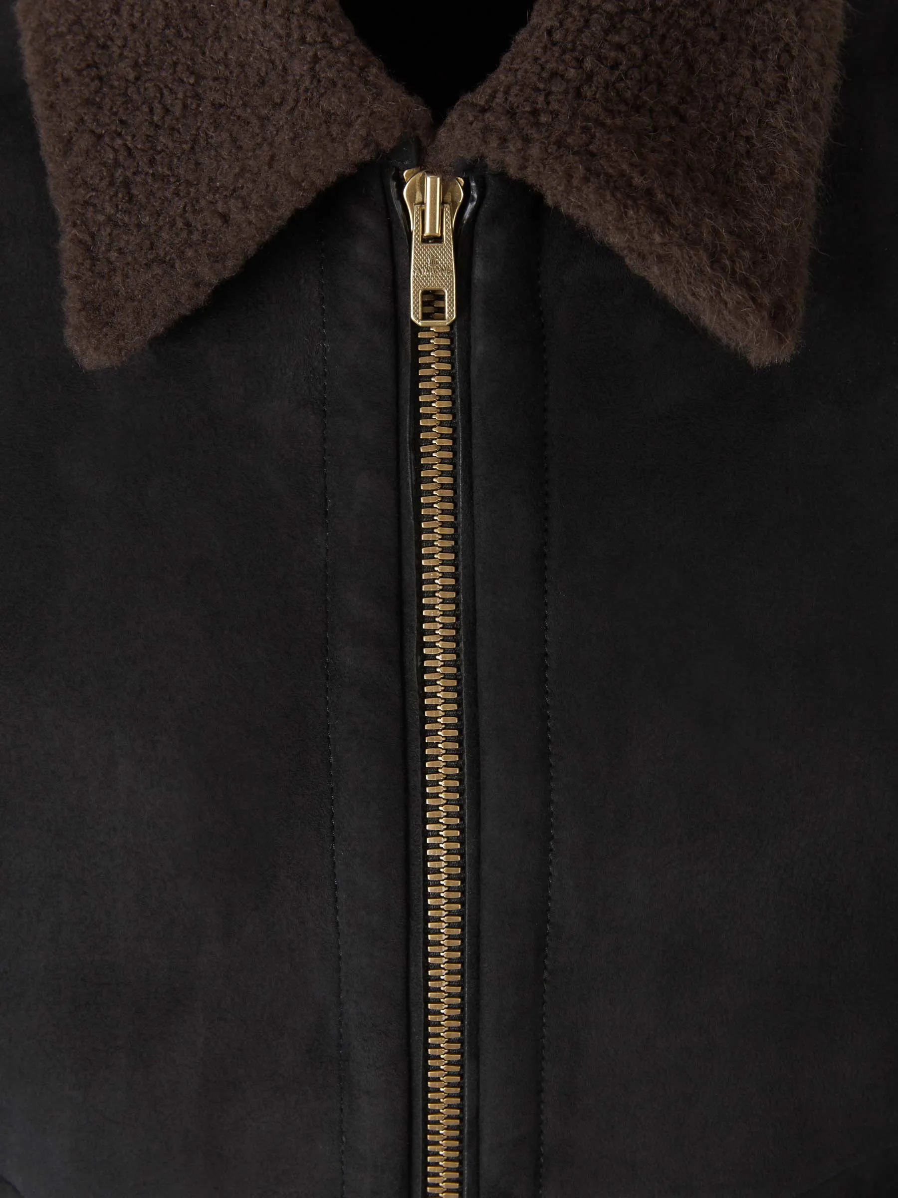 Ajmone Suede Zipped Bomber Jacket