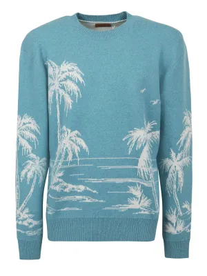 Alanui Ocean-Embroidered Crewneck Sweater