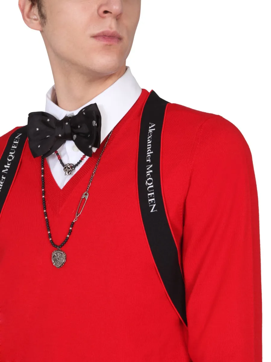 Alexander McQueen Harness V-Neck Sweater
