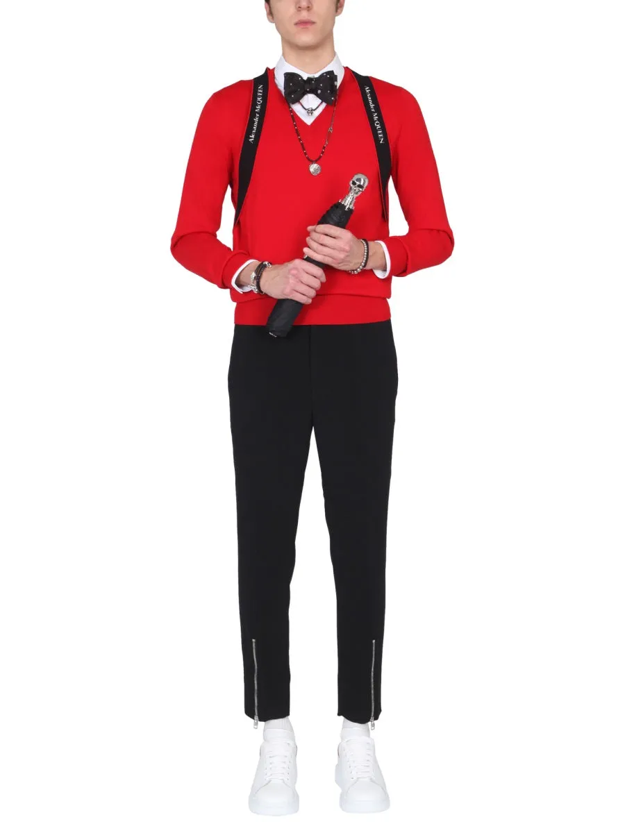 Alexander McQueen Harness V-Neck Sweater