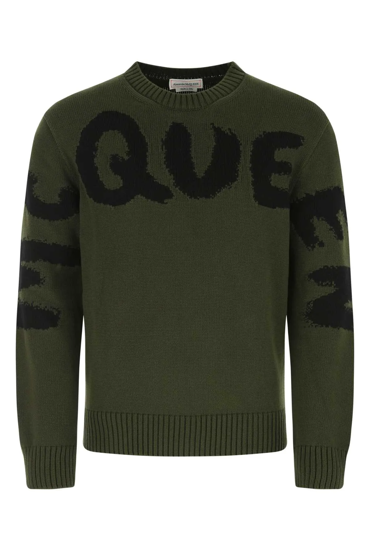 Alexander McQueen Logo Intarsia Crewneck Sweater