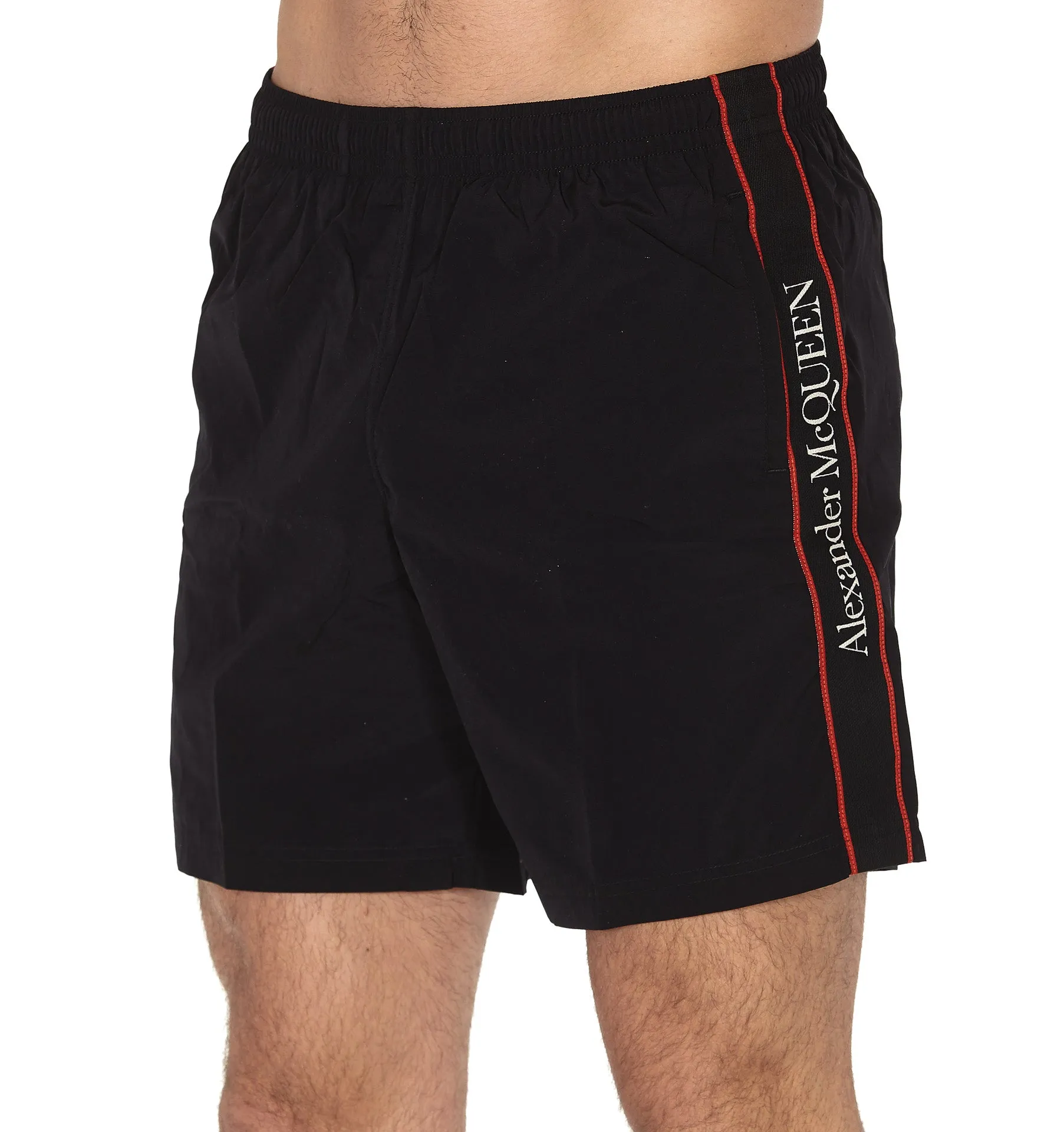 Alexander McQueen Logo Tape Swim Shorts