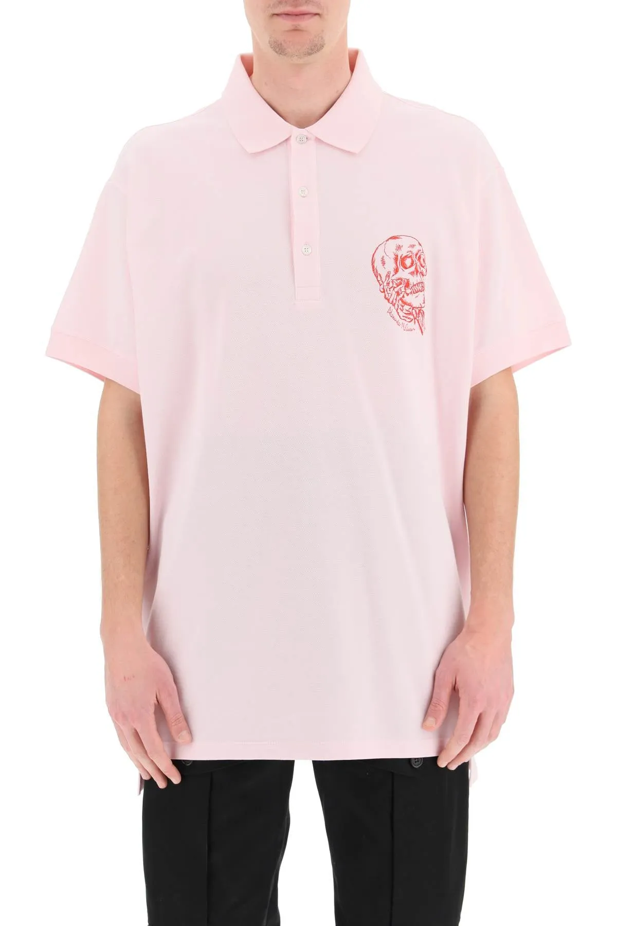 Alexander McQueen Skull Embroidered Polo Shirt