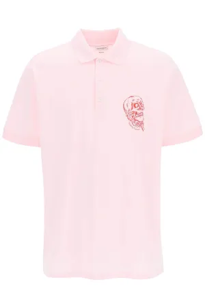 Alexander McQueen Skull Embroidered Polo Shirt