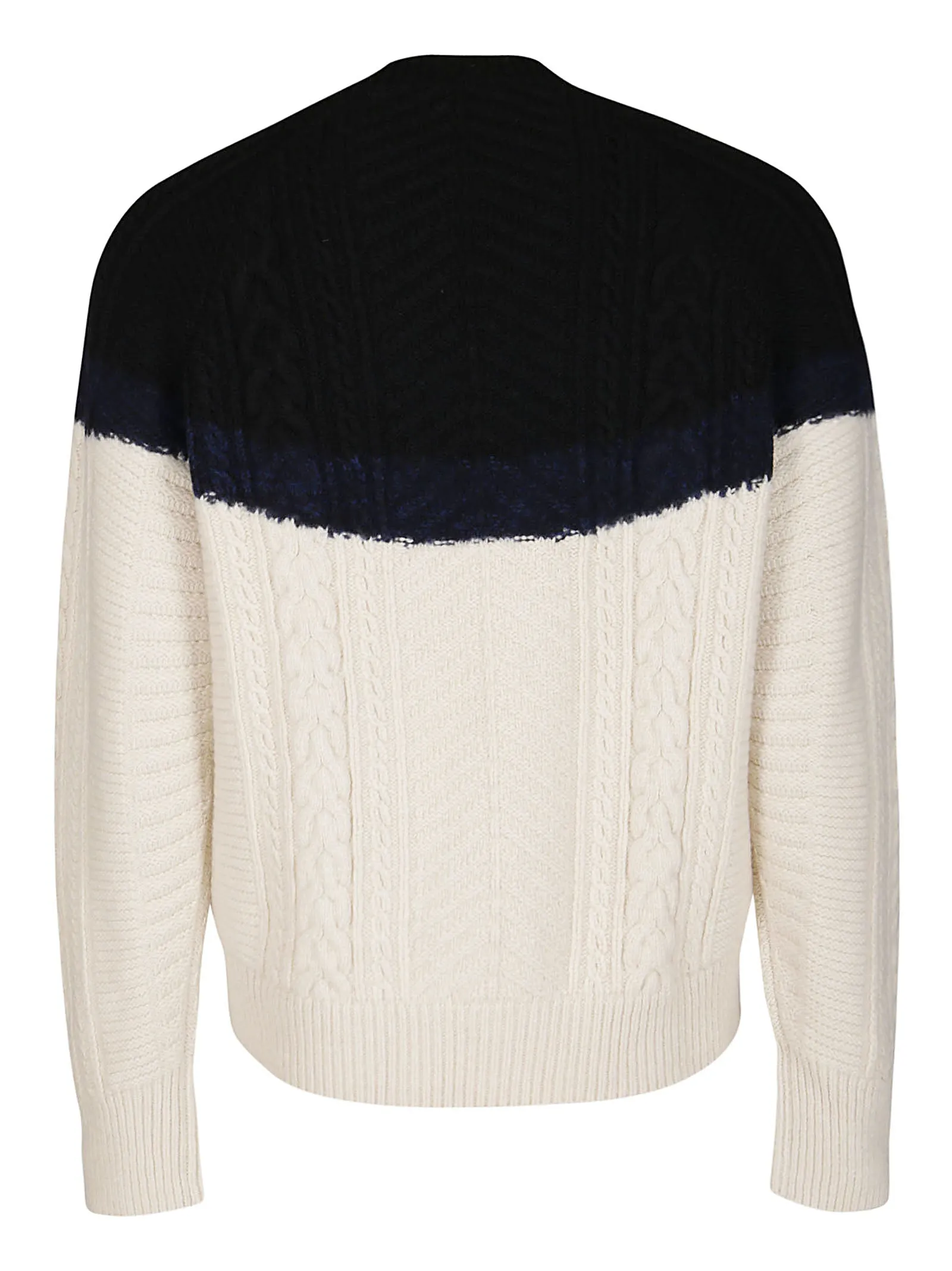 Alexander McQueen Two-Tone Cable-Knit Sweater