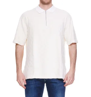 Ambush Monogram Pattern Zipped Polo Shirt