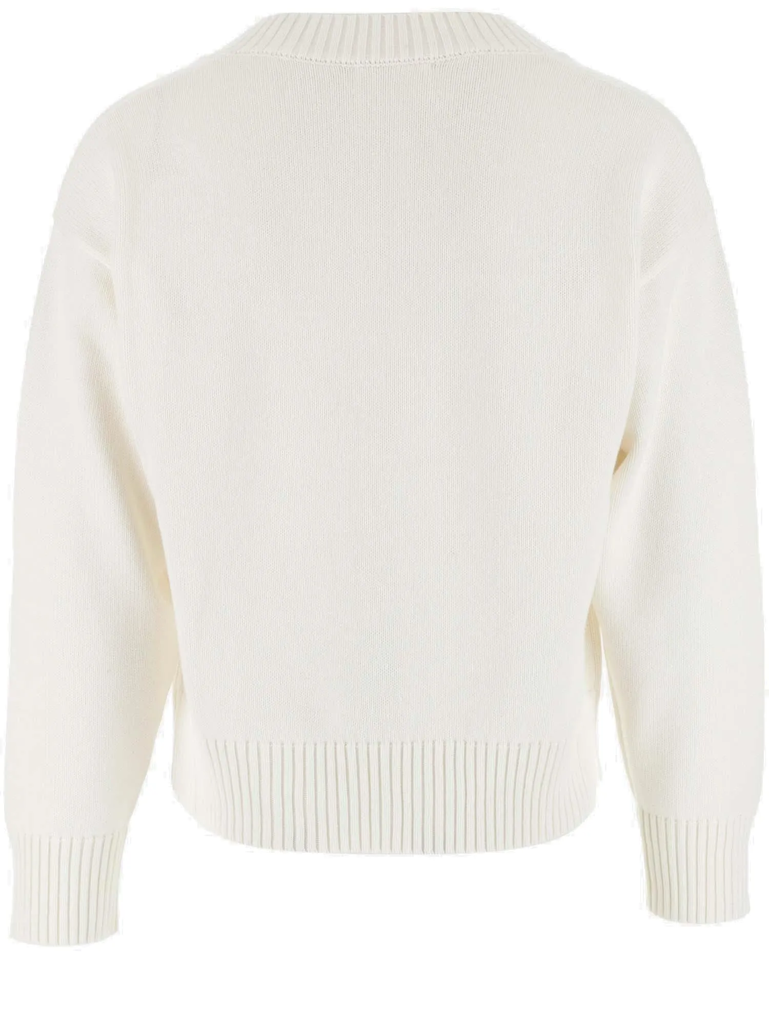AMI Embroidered Heart Logo Knitted Jumper