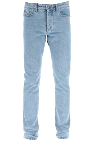 AMI Logo Patch Mid Rise Jeans