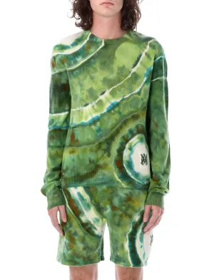 Amiri Logo Embroidered Tie Dye Crewneck Sweater