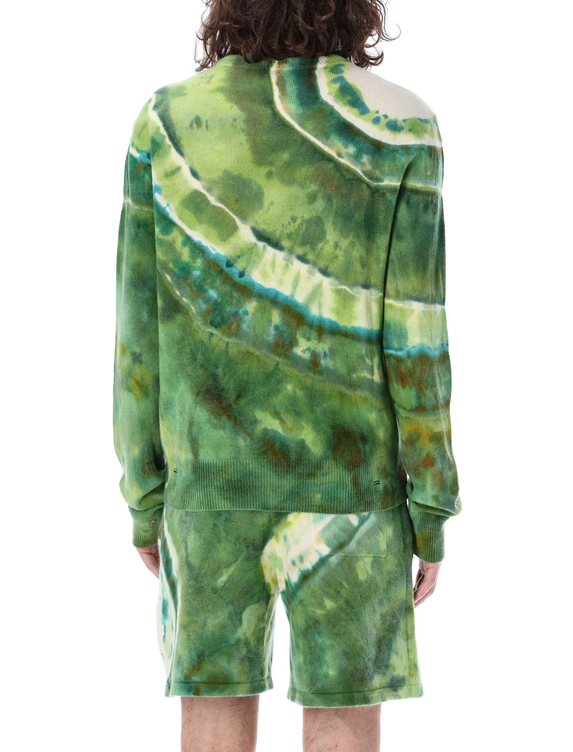Amiri Logo Embroidered Tie Dye Crewneck Sweater