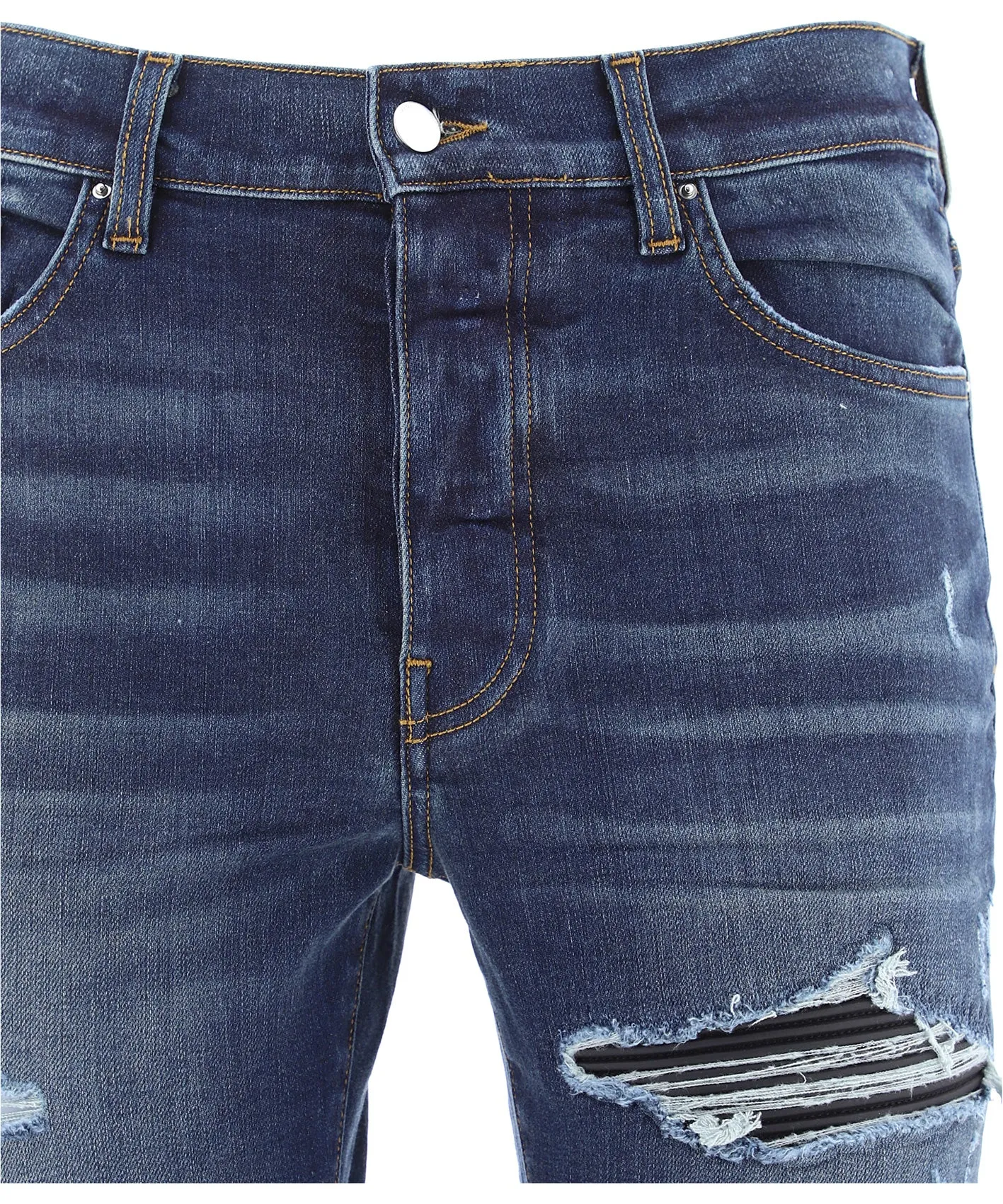 Amiri Mx-1 Distressed Tapered-Leg Jeans