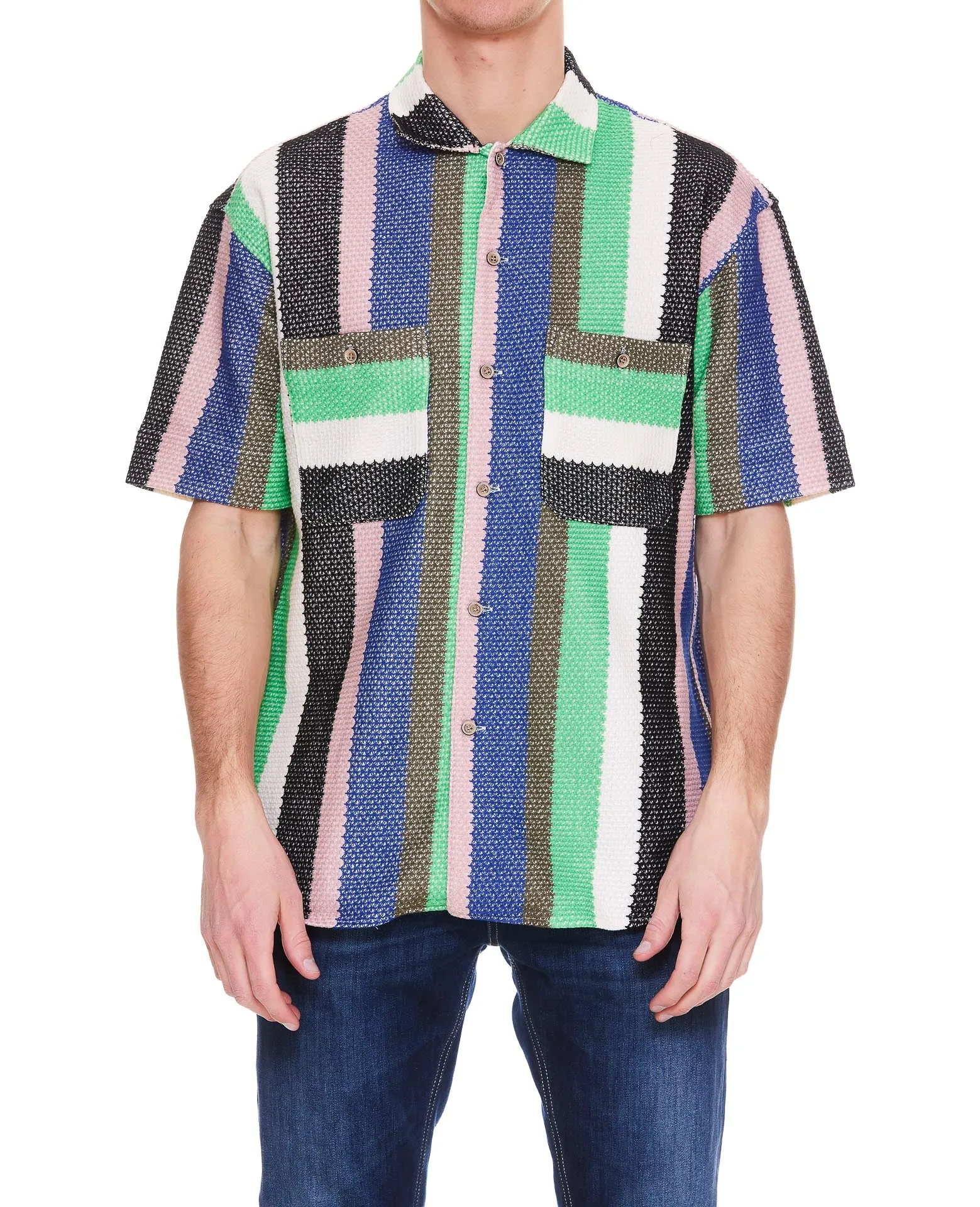 Andersson Bell Striped Short Sleeved Knitted Shirt