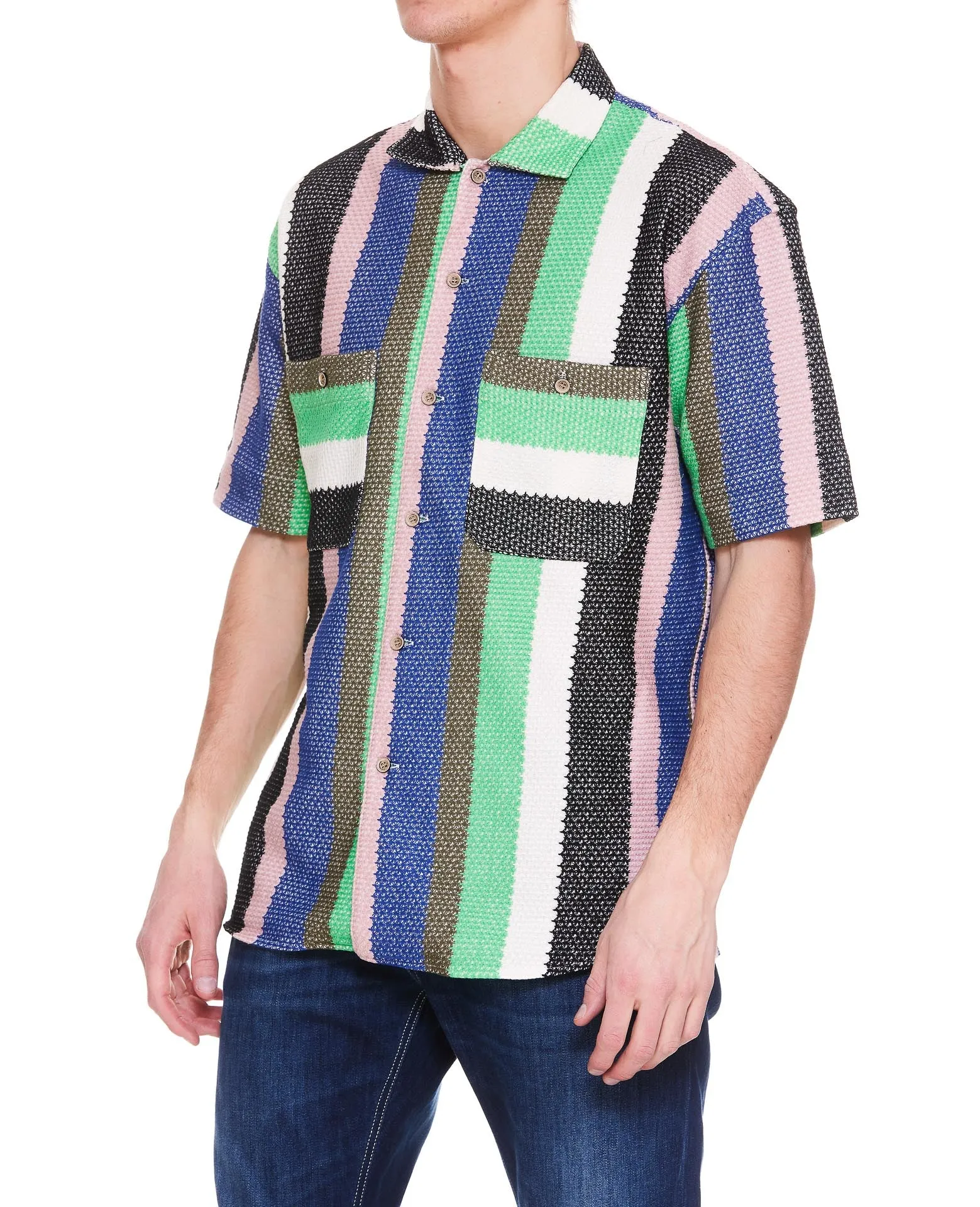 Andersson Bell Striped Short Sleeved Knitted Shirt