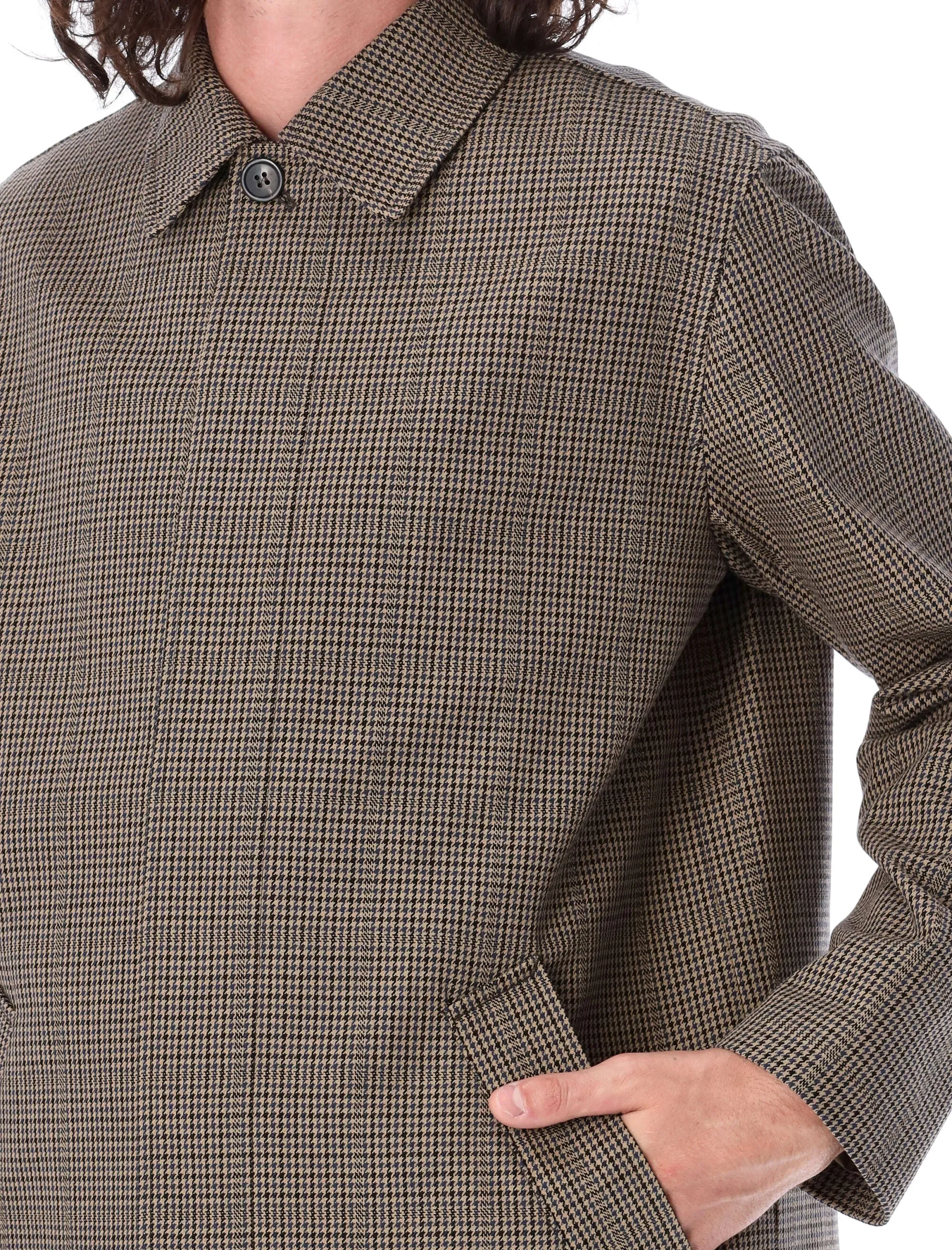 A.P.C. Long Sleeved Emilien Houndstooth Coat