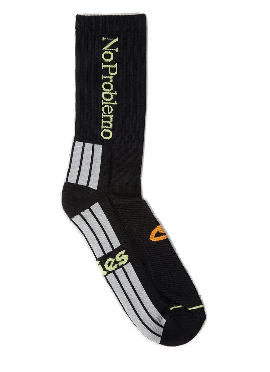 Aries No Problemo Logo Intarsia Three-Pack Socks