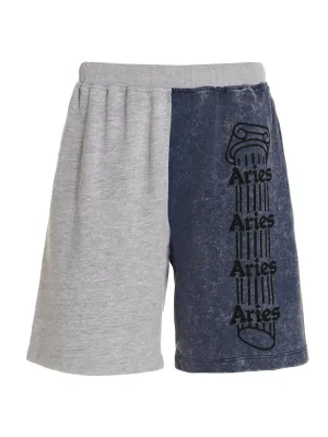 Aries Two-Tone Elastic Waist Shorts