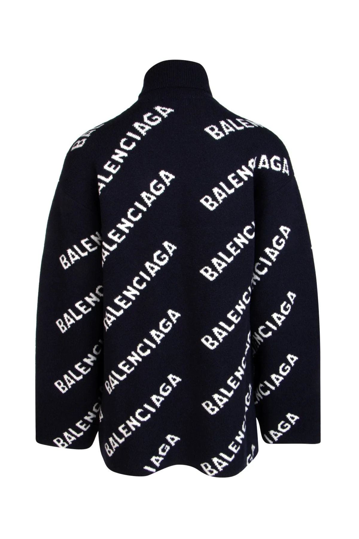 Balenciaga Allover Logo Turtleneck Sweater