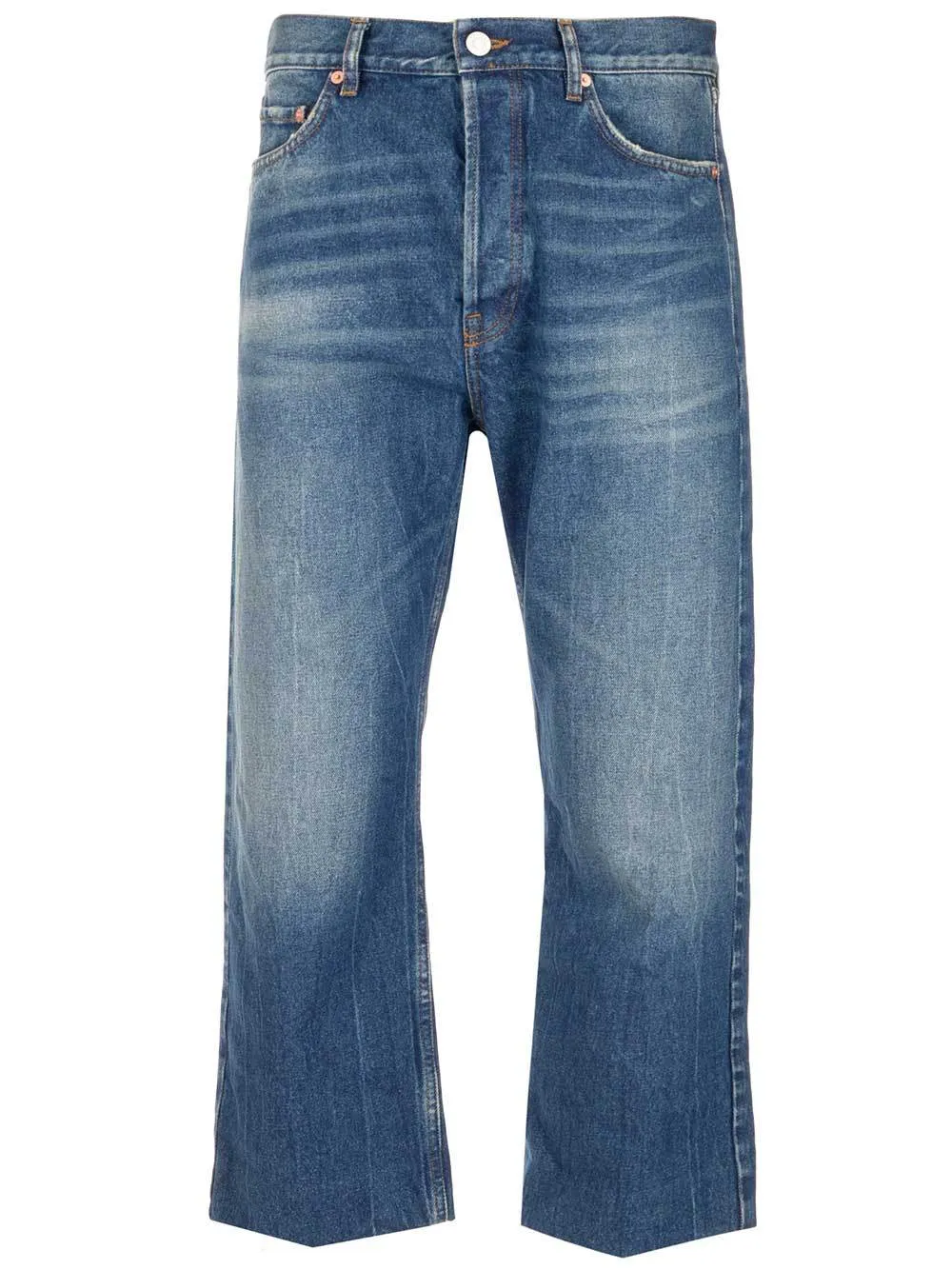 Balenciaga Cropped Stonewashed Jeans