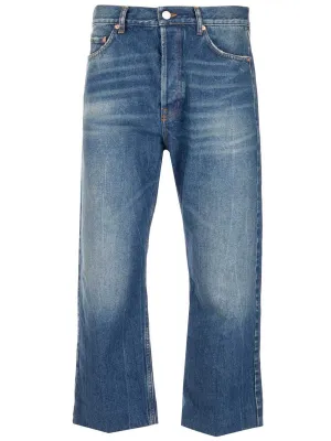 Balenciaga Cropped Stonewashed Jeans