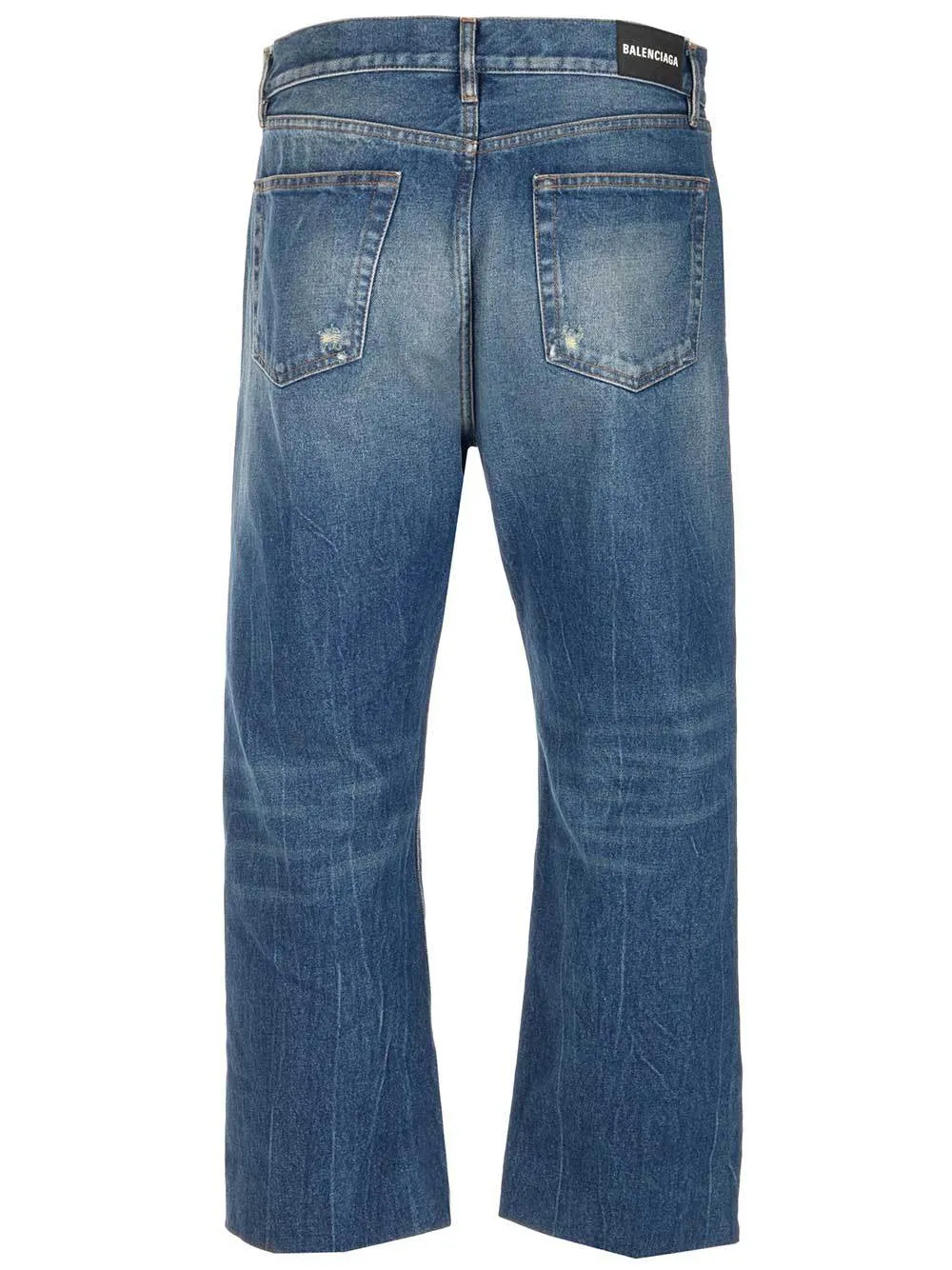 Balenciaga Cropped Stonewashed Jeans