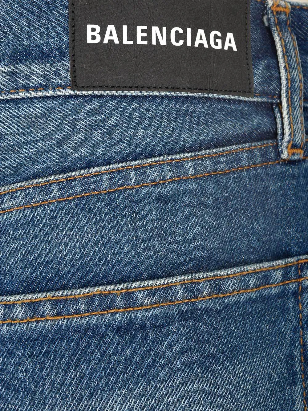 Balenciaga Cropped Stonewashed Jeans
