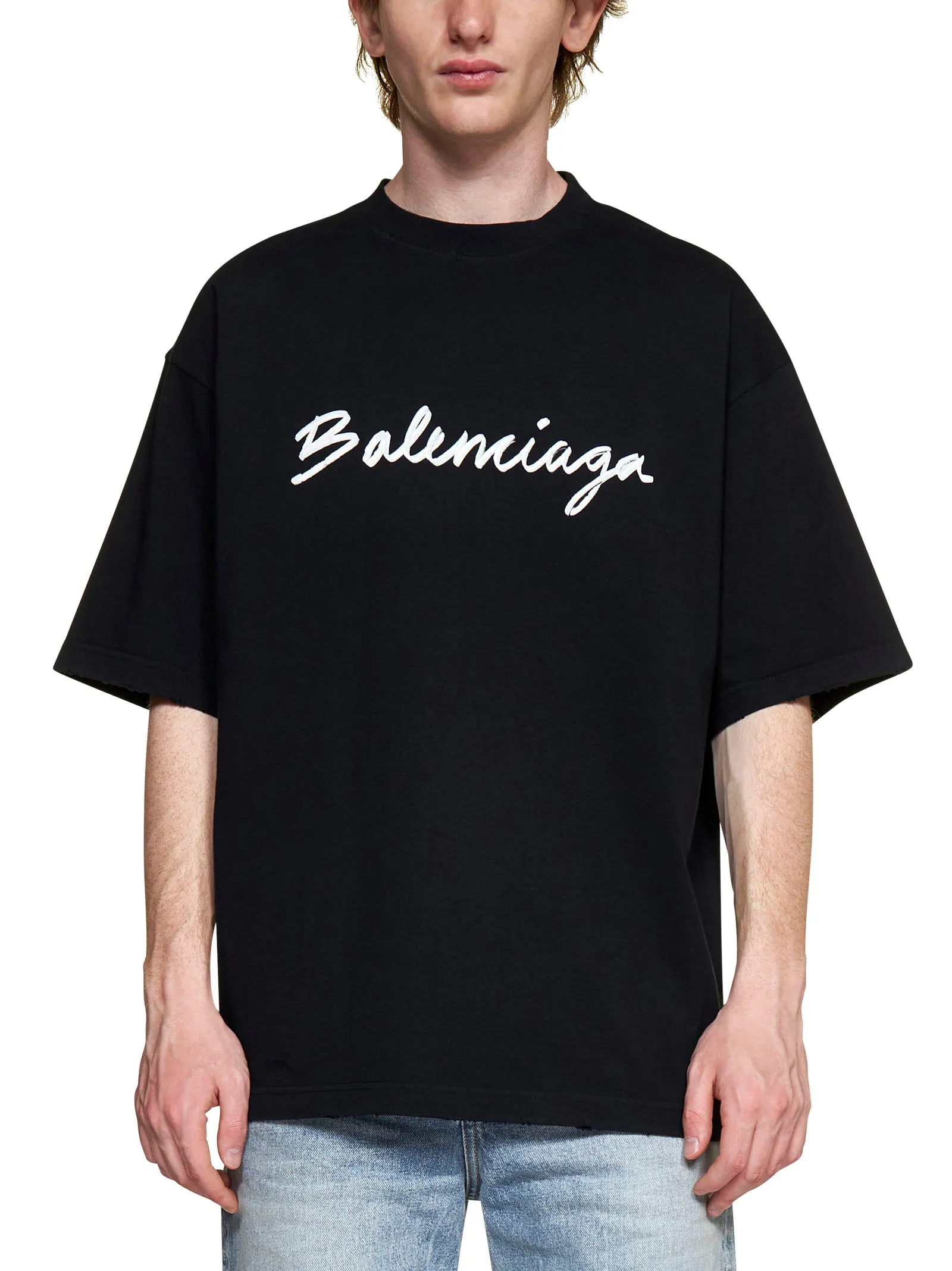 Balenciaga Logo Printed Crewneck T-Shirt