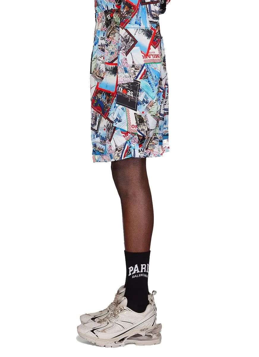 Balenciaga Postcard Printed Pyjama Shorts