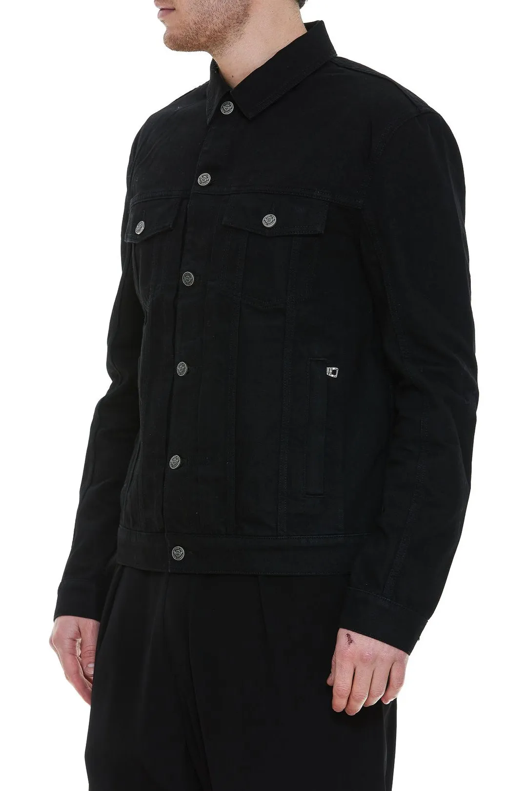 Balmain Buttoned Long-Sleeved Denim Jacket
