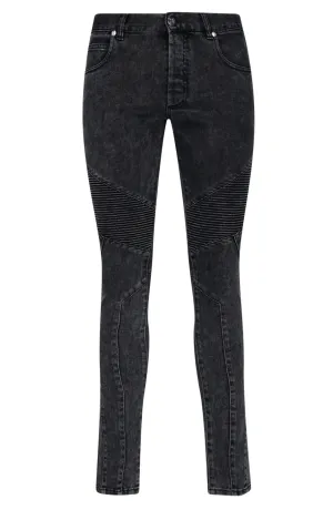 Balmain Logo Debossed Skinny Jeans