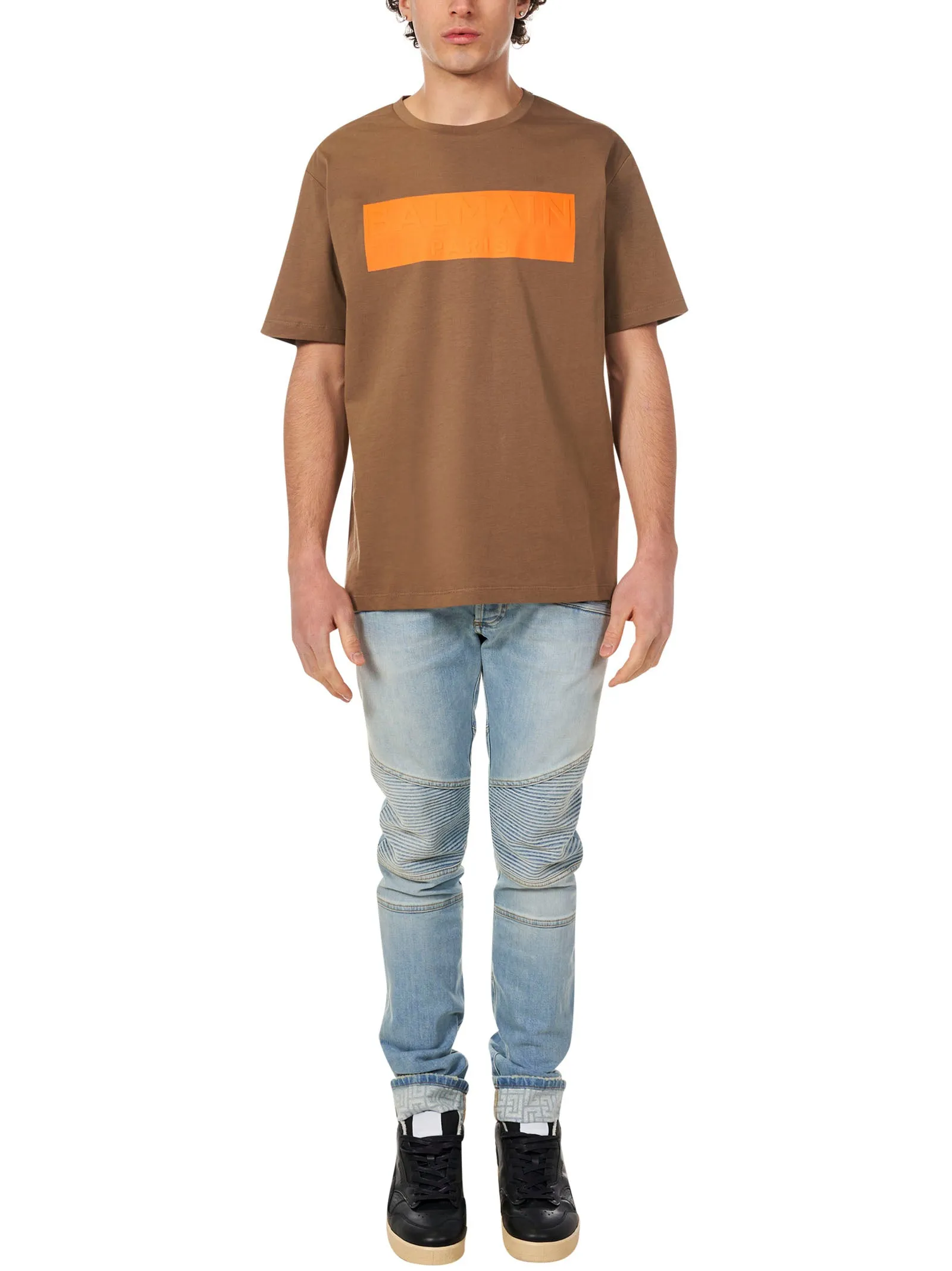 Balmain Logo Print Crewneck T-Shirt