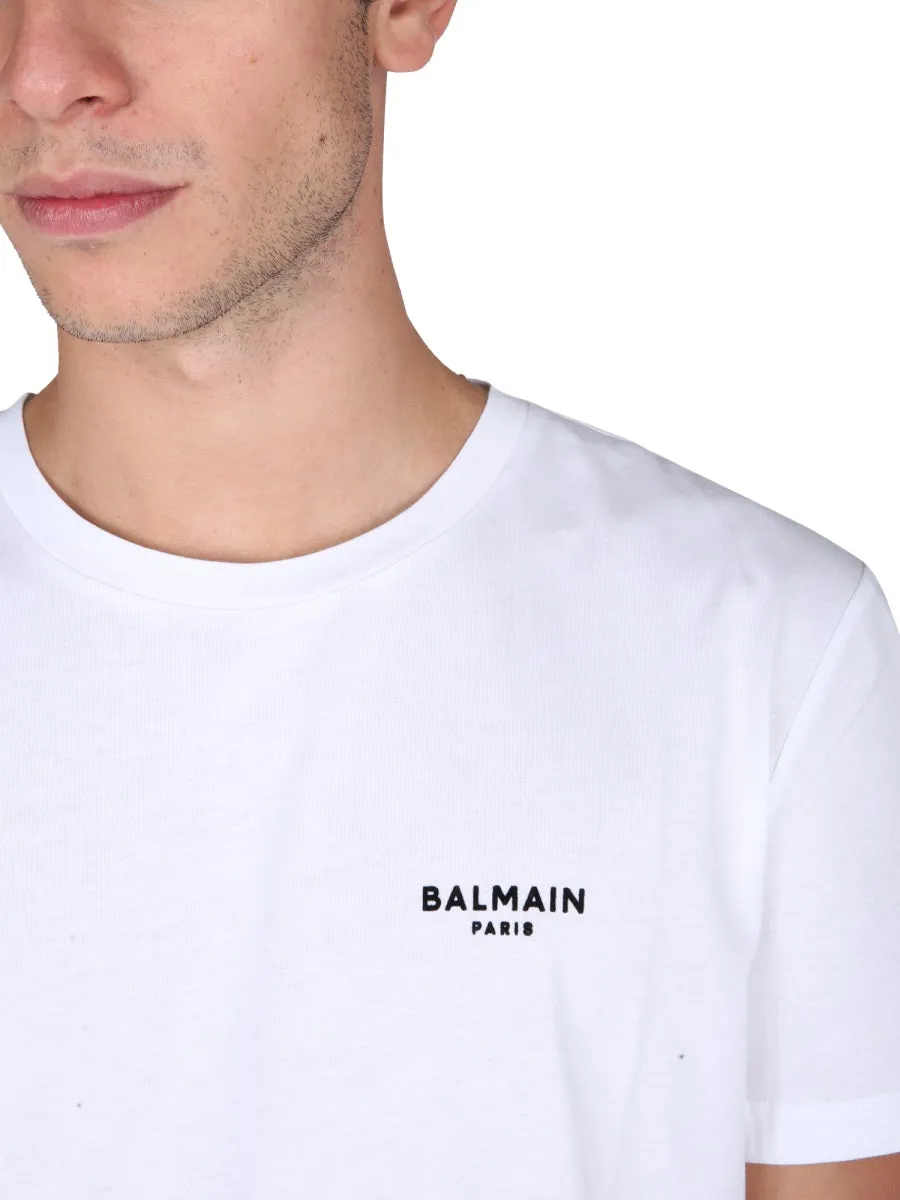 Balmain Logo Printed Crewneck T-Shirt