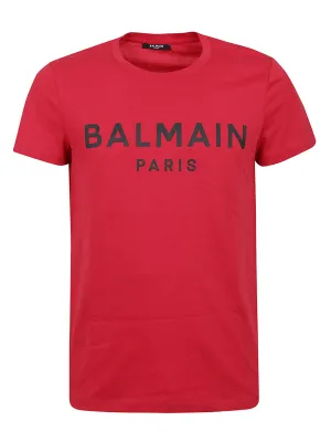 Balmain Logo Printed Crewneck T-Shirt
