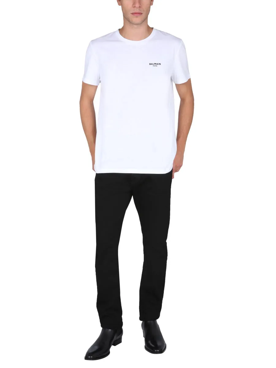 Balmain Logo Printed Crewneck T-Shirt