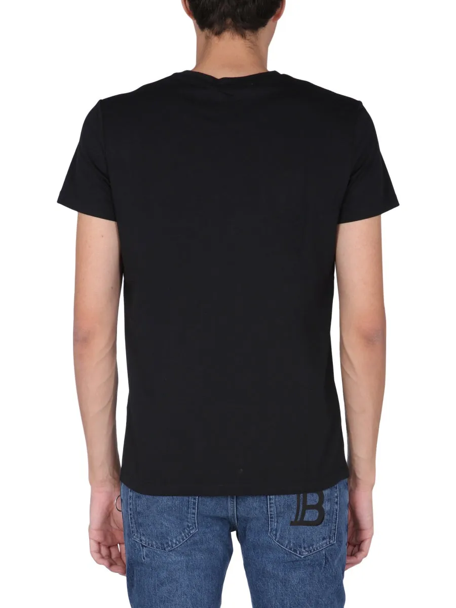 Balmain Logo Printed Crewneck T-Shirt