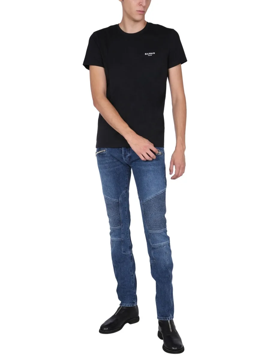 Balmain Logo Printed Crewneck T-Shirt