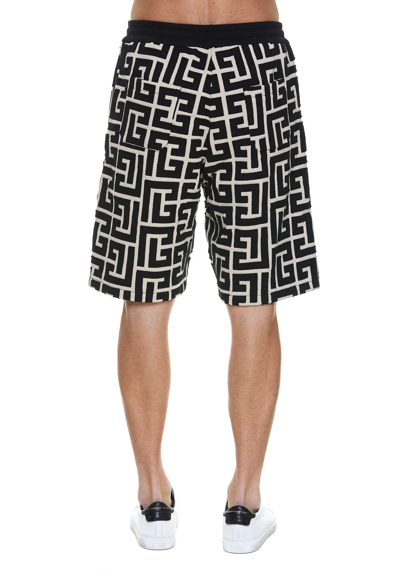 Balmain Maxi Monogram Drawstring Bermuda Shorts