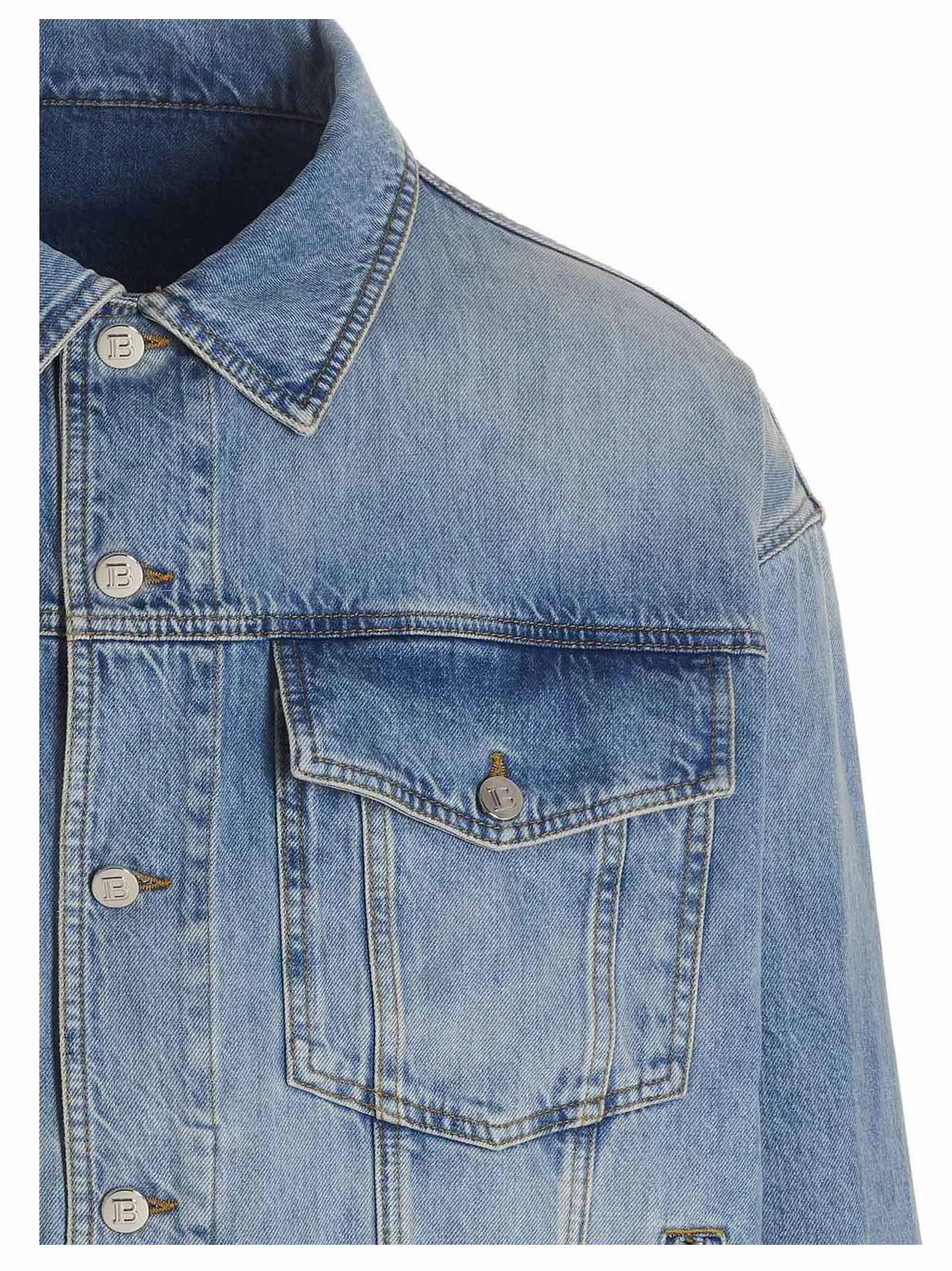 Balmain Washed Buttoned Denim Jacket