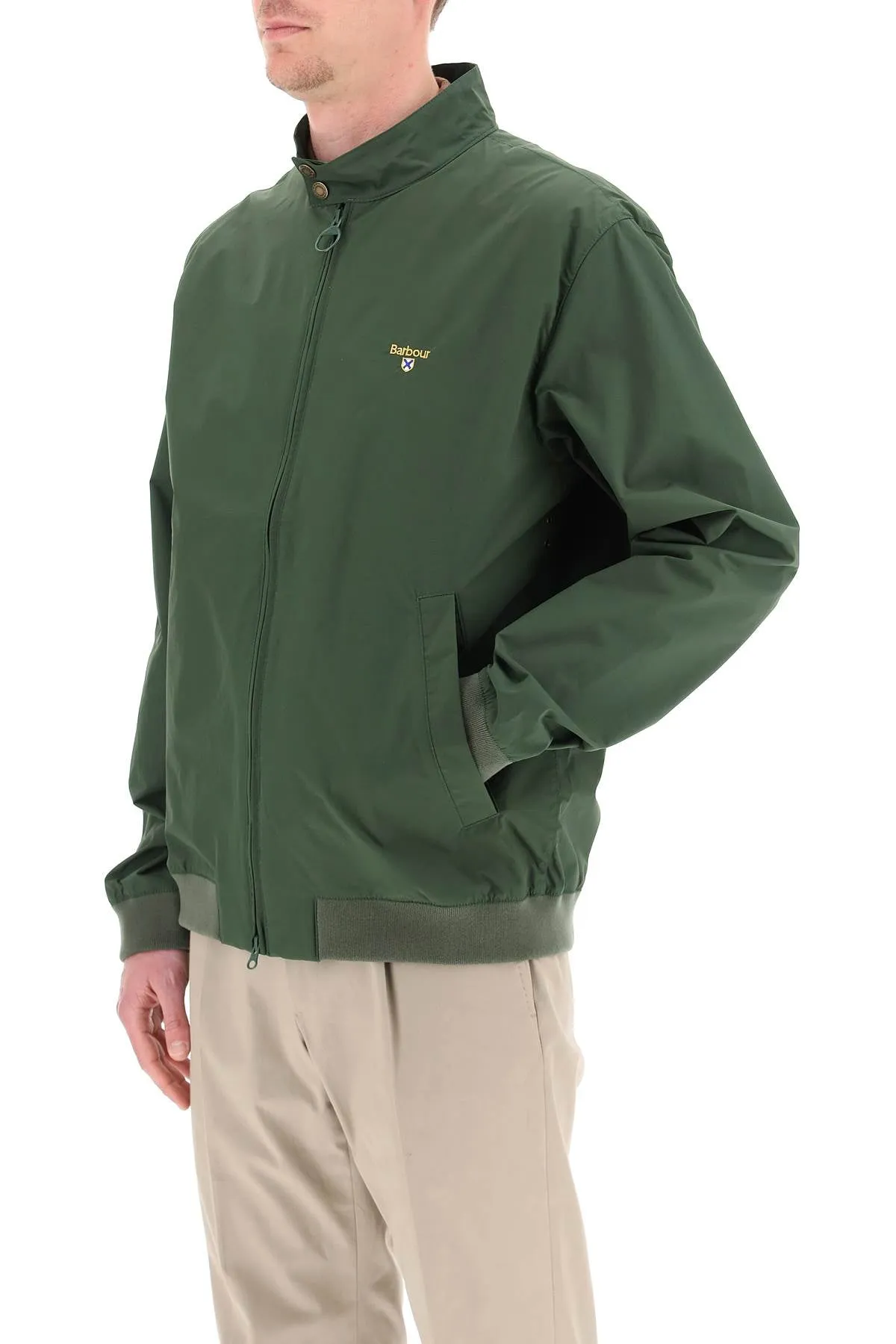 Barbour Logo Embroidered Bomber Jacket