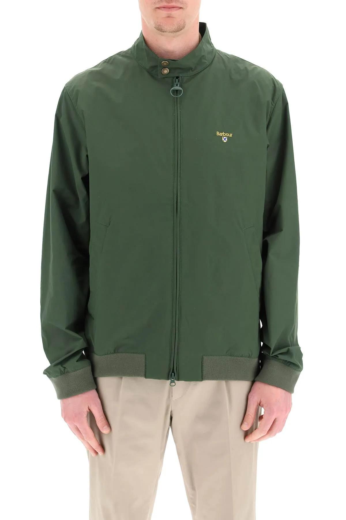 Barbour Logo Embroidered Bomber Jacket