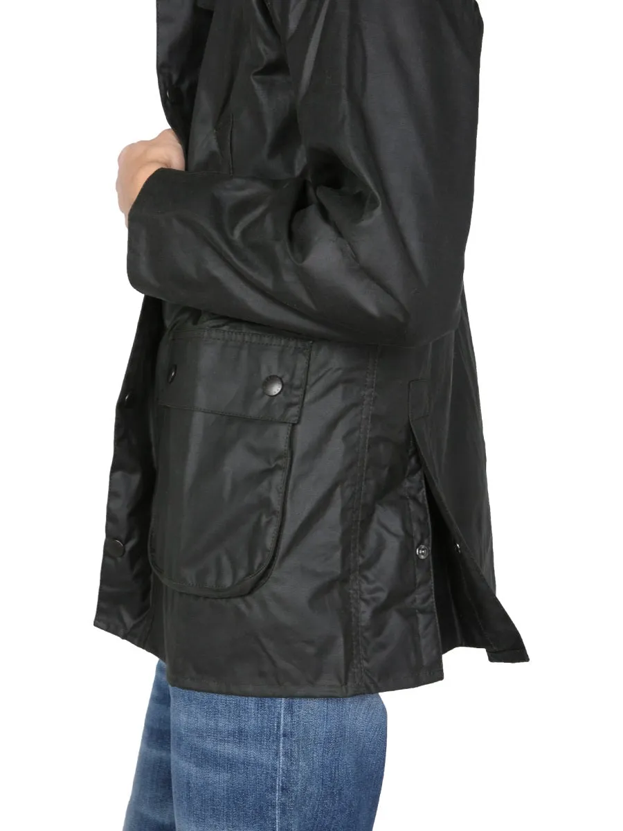 Barbour Logo Embroidered Snap-Fastening Jacket