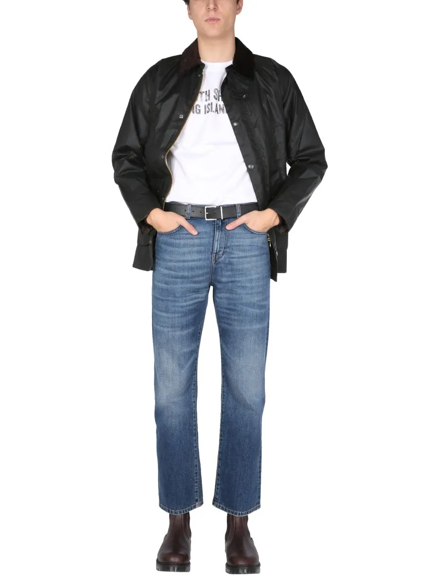 Barbour Logo Embroidered Snap-Fastening Jacket