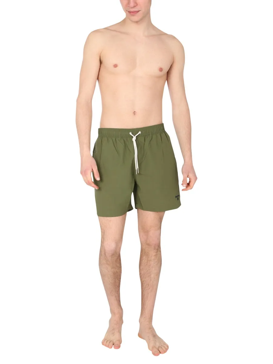 Barbour Logo Embroidered Swimming Shorts