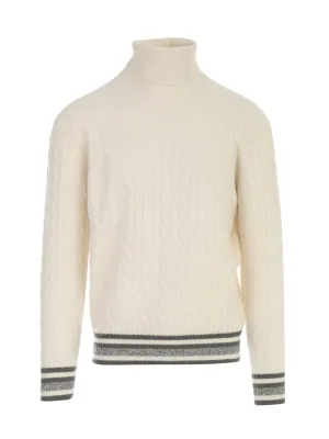 Brunello Cucinelli Cable-Knitted Turtleneck Jumper