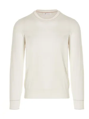 Brunello Cucinelli Crewneck Ribbed Hem Sweater