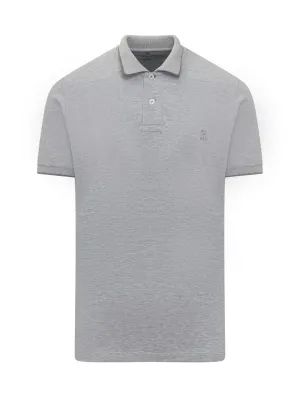 Brunello Cucinelli Logo Embroidered Polo Shirt