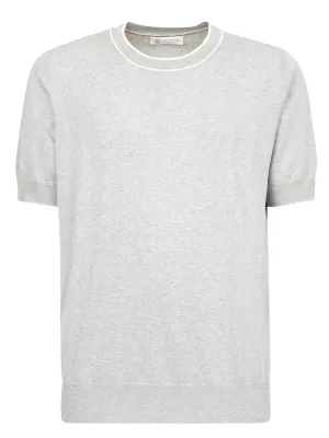 Brunello Cucinelli Short Sleeve Knit Sweater